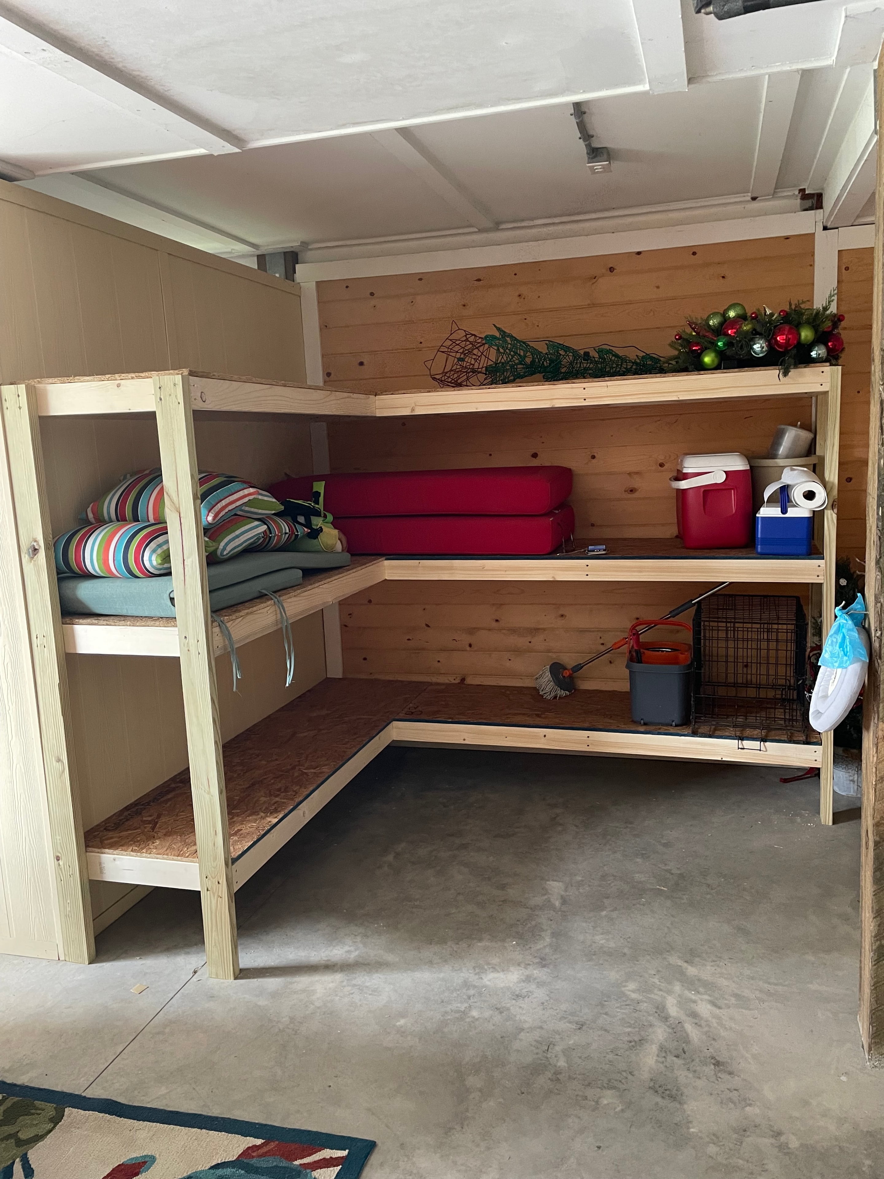 Custom garage storage shelving build